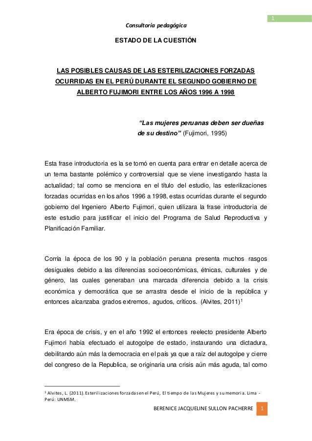 Esterilizaciones Forzadas En El Peru Pdf
